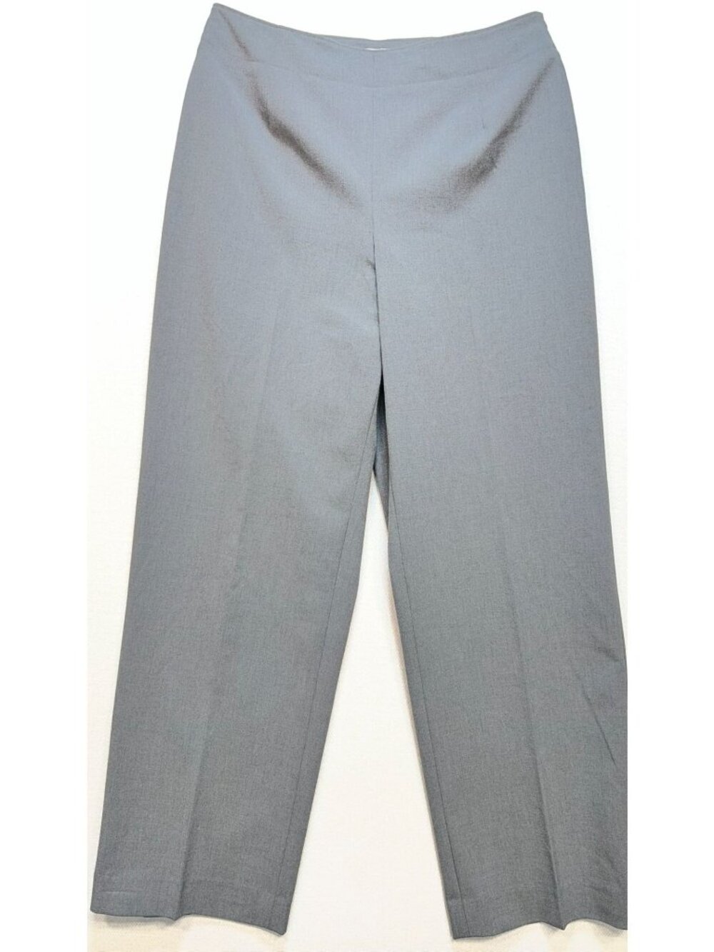 Talbots Womens Wide Leg Trousers Flat Front Stretch Size 10P Light Gray Side Zip